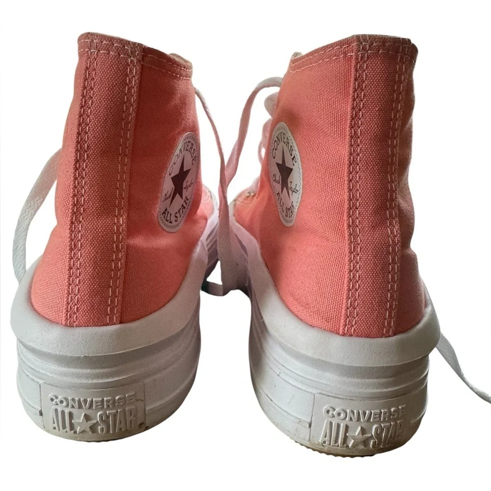 Converse Women’s Platform, Flamingo Pink and White High-Top Sneakers Sz 8.5
